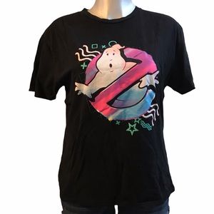 GHOSTBUSTERS T-Shirt 80's Style Loot Wear Mythical Cotton Black TV Vintage